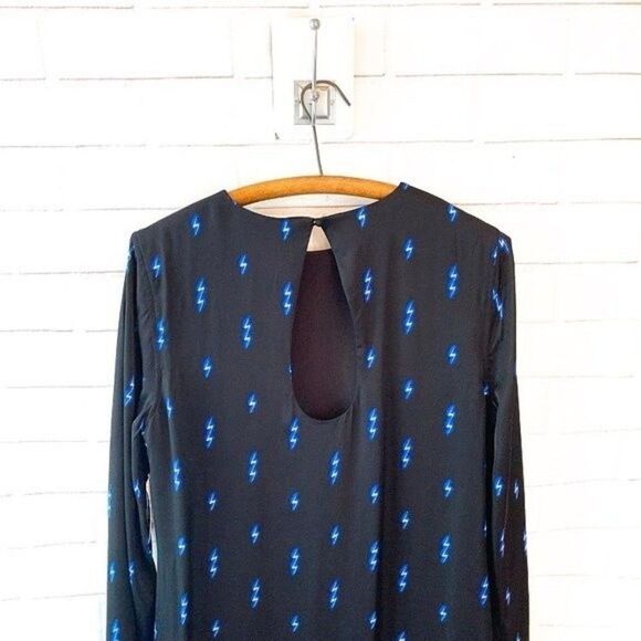 EQUIPMENT Black Anjelisa Lighting Bolt Dress NWT - Picture 7 of 11